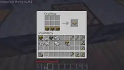 Crafting a wooden pressure plate.