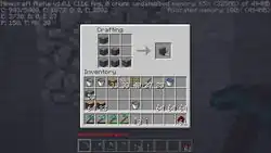 Crafting cobblestone stairs.