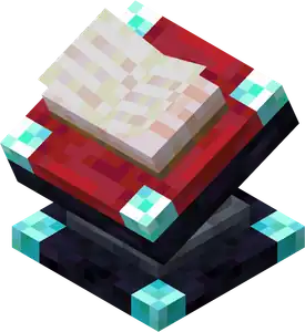 A render of an enchanting table from A Minecraft Movie Live Event.