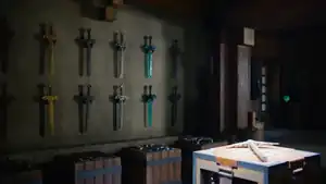 Swords in A Minecraft Movie.