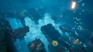 Abyssal Monument, an ocean monument featured in Minecraft Dungeons.