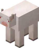 Albino Cow.png: Infobox image for Albino Cow the entity in Minecraft