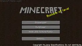 Alpha v1.2.5 menu.png: Infobox image for Minecraft Alpha v1.2.5 the version in Minecraft