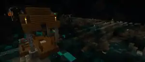 A screenshot of an ancient city in Minecraft.