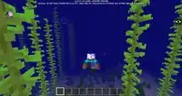 The first image of a player swimming in Bedrock Edition.