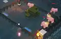 Pigs being attacked in a secret pen in the Lone Fortress.