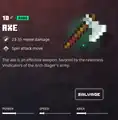 An axe within the inventory.