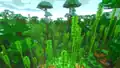 A bamboo jungle with ray tracing.