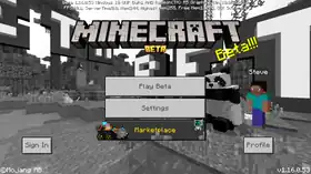 Bedrock 1.16.0.53.png: Infobox image for beta 1.16.0.53 the version in Minecraft