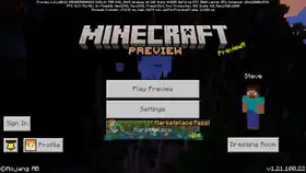 Bedrock 1.21.100.22.png: Infobox image for Preview 1.21.100.22 the version in Minecraft