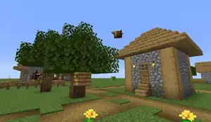 A bee nest generated in a superflat village.