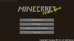 Beta 1.0.2 menu.png: Infobox image for Minecraft Beta 1.0.2 the version in Minecraft