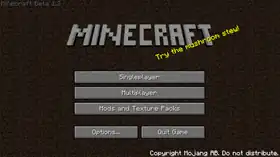 Beta 1.3 menu.png: Infobox image for Minecraft Beta 1.3 the version in Minecraft