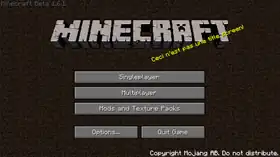 Beta 1.6.1 menu.png: Infobox image for Minecraft Beta 1.6.1 the version in Minecraft