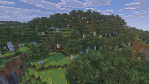 Birch Forest Vibrant Visuals.png: Infobox image for Birch Forest the biome in Minecraft