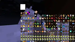 Blaze3D UI rendering. Missing texture can be seen as part of the blocks.png-atlas.