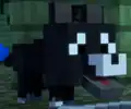 Blocco, a uniquely colored wolf featured in Minecraft Story Mode.