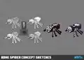 Bone spider concept sketches.
