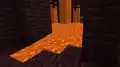 Lava in a Nether fortress.