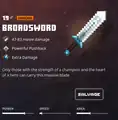 Broadsword within the inventory.