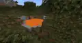 A lava lake generating in a swamp.