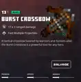 A burst crossbow within the inventory.