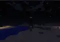 A green-eyed enderman at night