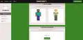 What the Change Skin page on the Minecraft website looks like.