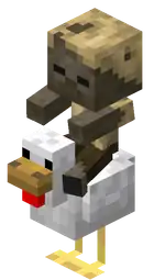 Chicken Husk Jockey.png: Infobox image for Chicken Jockey the entity in Minecraft