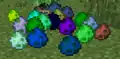 Various spawn eggs utilizing their old color scheme before 12w01a.