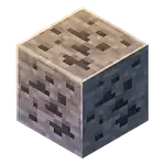 Coal ore as it appeared in Minecraft Earth.