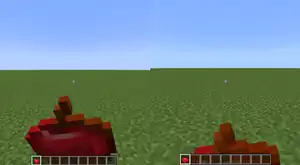 Comparison between eating on Java (left) and Bedrock (right)