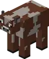 A cow as it appears in the Plastic texture pack.
