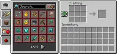 The recipe book as it appears in the crafting table screen.