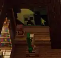 Creeper anatomical model from the house in the camp from Minecraft Dungeons.