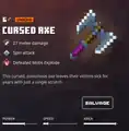 Cursed axe within the inventory.