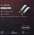 Daggers within the inventory.