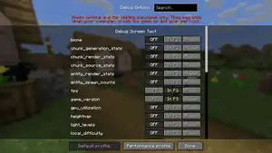 Debug options (F3 + F6)