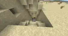 Cave entrance in a desert biome.
