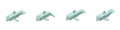 Sprites of the dolphin on the mission select map.
