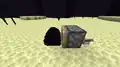 An example of using a piston and a lever to obtain the dragon egg.