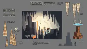 Dripstone caves and pointed dripstone.