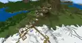 A snowy village generating in a plains biome.