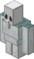 A recreation of the unused iron golem on the hidden pixels of the old iron golem texture revealed by disabling the alpha channel.