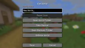 A world's edit screen.