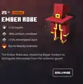 Ember robe within the inventory.