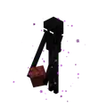 Enderman holding netherrack. This no longer occurs naturally after the Nether Update, as endermen are no longer able to pick up netherrack.