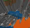Water generated in midair over a large connected canyon.