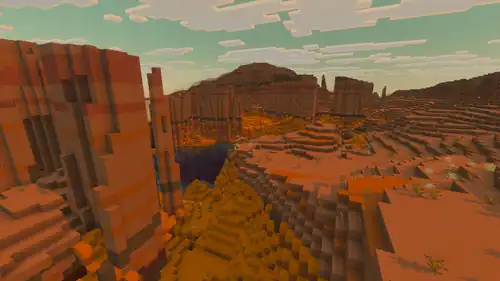 Eroded Badlands Vibrant Visuals.png: Infobox image for Eroded Badlands the biome in Minecraft