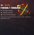 Firebolt thrower within the inventory.